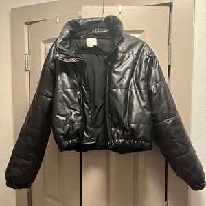 Leather Puffer Jacket